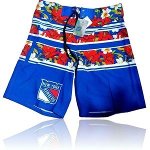 NY Rangers NHL Mens Sz 36 Floral Board Shorts NWT